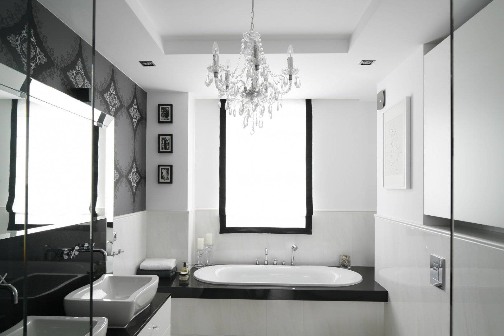 Черно белая ванная комната: красивые идеи (фото) | дом мечты