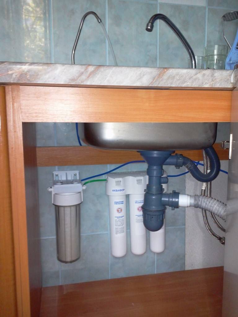 Как установить фильтр для воды под мойку: как поставить кран на установку фильтрации на кухне – порядок установки, видео