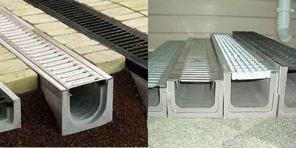 Железобетонные лотки для ливневой канализации: с решеткой, плиты