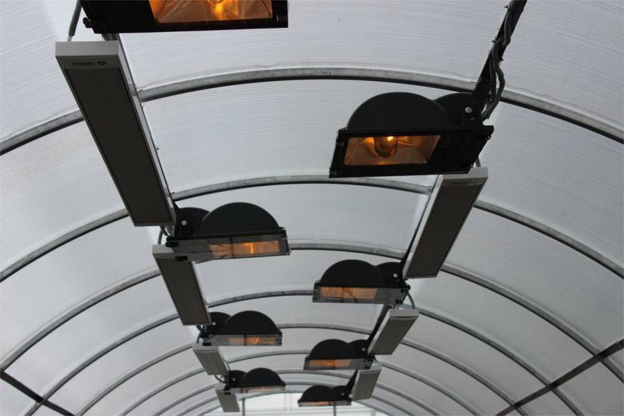 Инфракрасные потолочные обогреватели для теплиц из поликарбоната