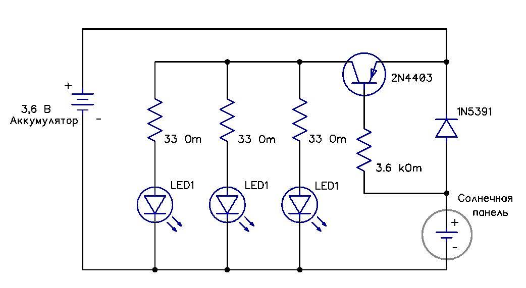 Схема светильника на солнечной батарее: схемы и характеристики